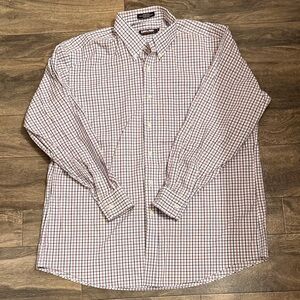 Kirkland Signature Red and White Checkered Dress Shirt
